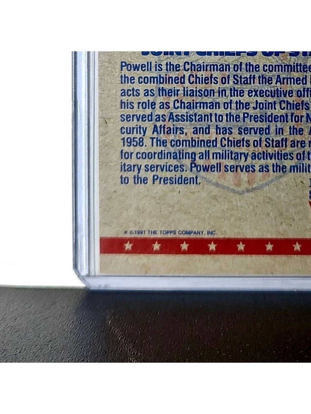 General Colin Powell 1991 Topps Desert Storm #2 Card - Picture 9 of 10